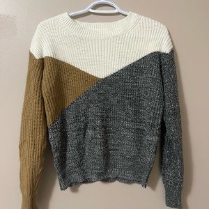 colour block knit sweater